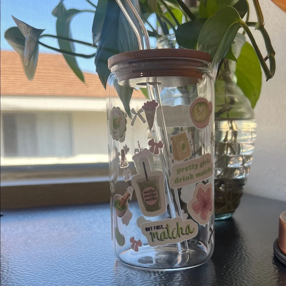 Matcha Glass Tumbler 16 oz